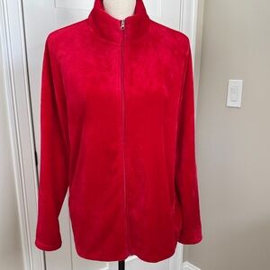 Vibrant Red Teddy Jacket for Women